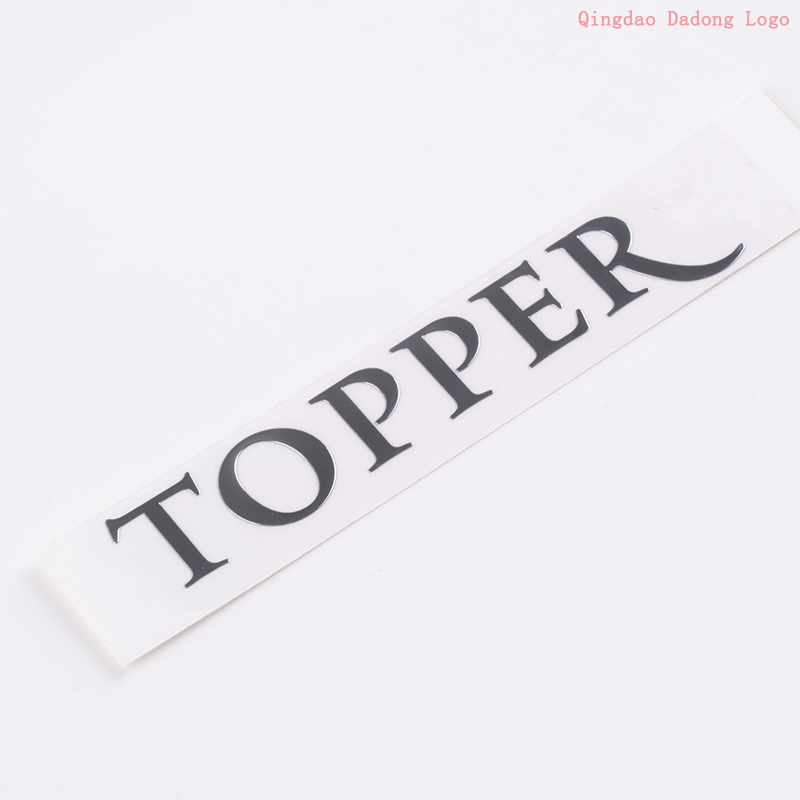 Nickel thin letter sticker trademark